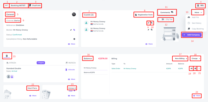 Booking view explained